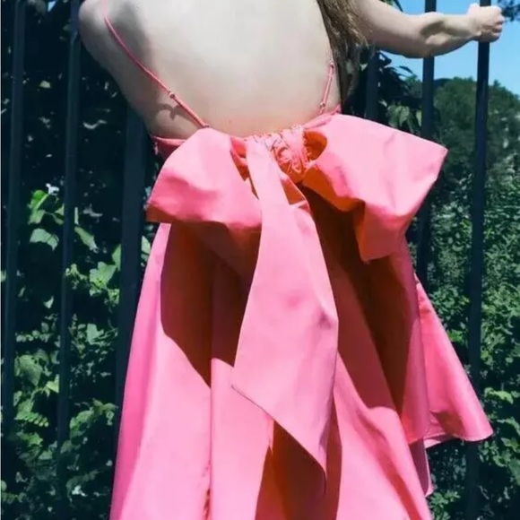 Zara bow back taffeta mini dress - Picture 6 of 11